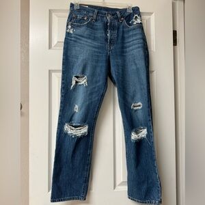Levi’s premium 501 Straight Leg Jeans with Distressed Details